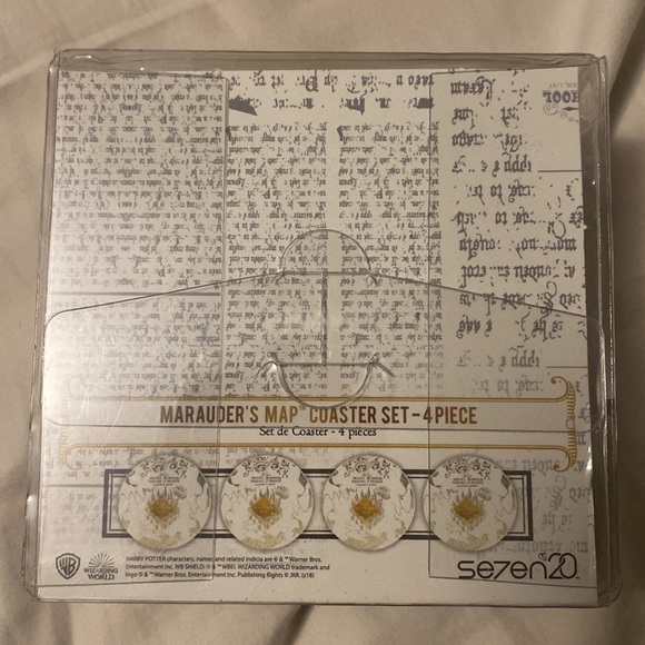 COPY - Seven20 Harry Potter Marauder’s Map Round Drink Coasters - Picture 2 of 2